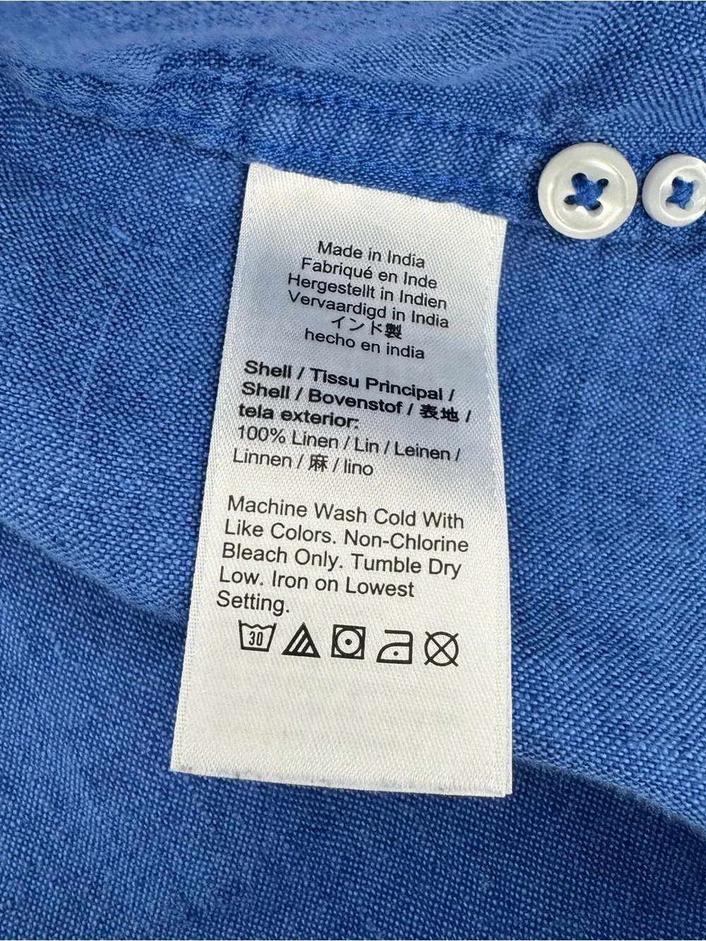 Baird McNutt J Crew Irish Linen Shirt Mens M Classic Fit Blue Lightweight BE546